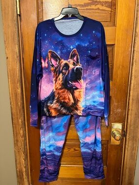 NWOT German Shepherd Pajama Set Size 2x